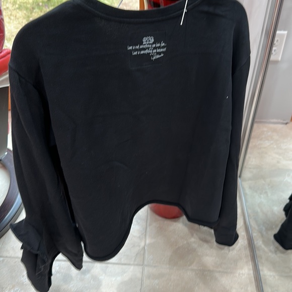 Peace love World Ruffled Bell Sleeve Sweatshirt - Picture 2 of 7